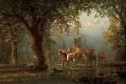 Albert Bierstadt Departure of an Indian War Party oil